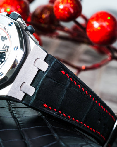 Bespoke Watch Strap in Black Crocodile