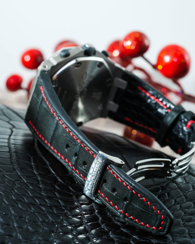 Bespoke Watch Strap in Black Crocodile