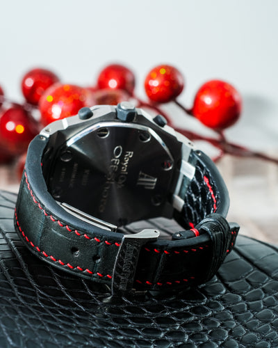 Bespoke Watch Strap in Black Crocodile