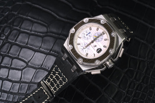 Bespoke Watch Strap in Black Nubuck Alligator