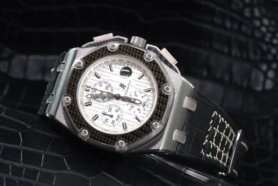 Bespoke Watch Strap in Black Nubuck Alligator