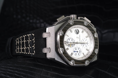 Bespoke Watch Strap in Black Nubuck Alligator