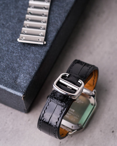 Bespoke Watch Strap in Black Crocodile