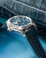 Bespoke Watch Strap in Navy Blue Crocodile