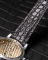 Bespoke Watch Strap in Charcoal Grey Alligator