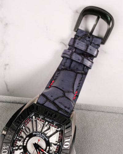 Bespoke Watch Strap in Grey Rubbed Off Crocodile