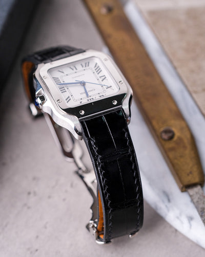 Bespoke Watch Strap in Black Crocodile