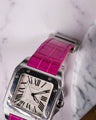 Bespoke Watch Strap in Fuchsia Pink Crocodile
