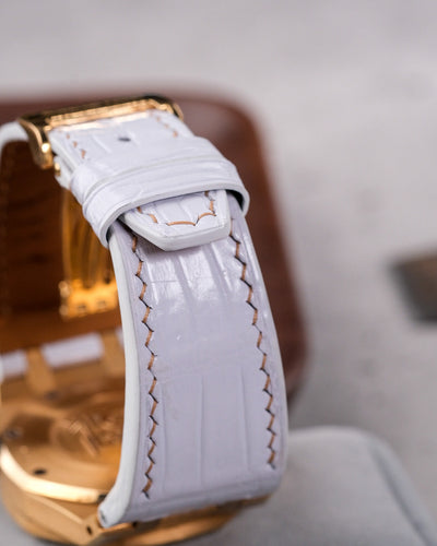 Bespoke Watch Strap in White Crocodile