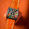 Bespoke Watch Strap in Orange Crocodile