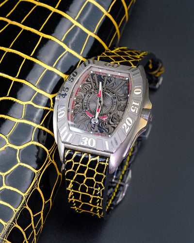 Bespoke Watch Strap in Black Gold Alligator
