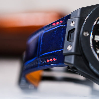 Bespoke Watch Strap in Electric Blue Crocodile
