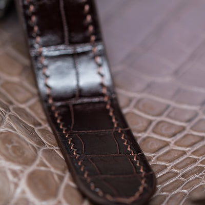 Bespoke Watch Strap in Chocolate Brown Crocodile