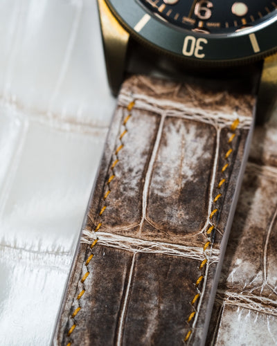 Bespoke Watch Strap in Natural Himalayan Crocodile