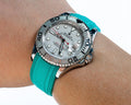 Solitaire Rubber straps in Turquoise Blue Rolex Yacht-Master 116622