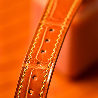 Bespoke Watch Strap in Orange Crocodile