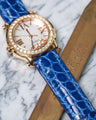 Bespoke Watch Strap in Royal Blue Circular Grains Alligator