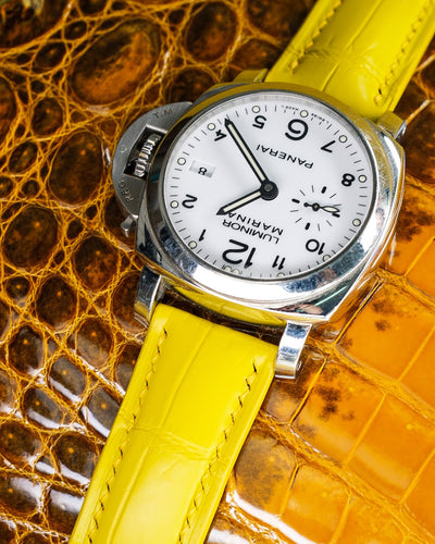 Bespoke Watch Straps in Yolk Yellow Crocodile