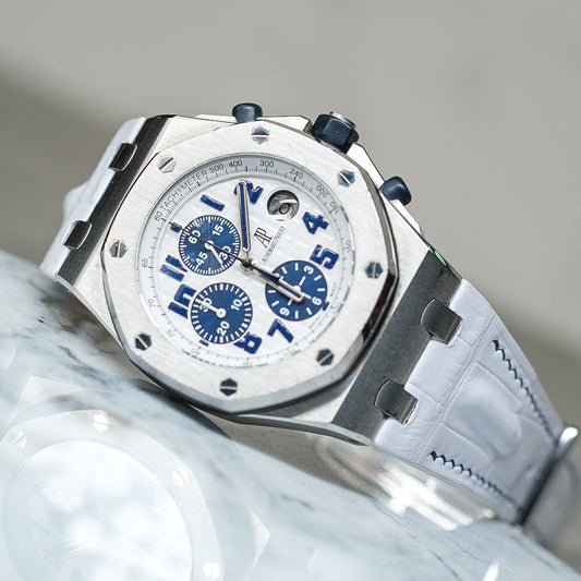 Bespoke Watch Strap in White Crocodile