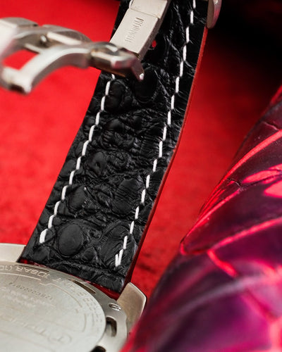 Bespoke Watch Strap in Blood Red Crocodile