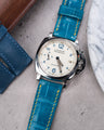 Bespoke Watch Strap in Turquoise Blue Crocodile