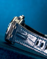 Bespoke Watch Strap in Peacock Blue Crocodile