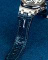 Bespoke Watch Strap in Peacock Blue Crocodile