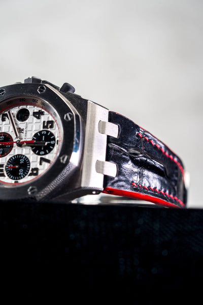 Bespoke Watch Strap in Black Crocodile