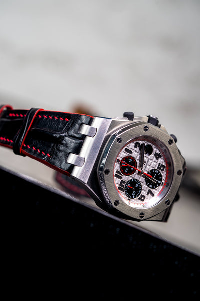 Bespoke Watch Strap in Black Crocodile