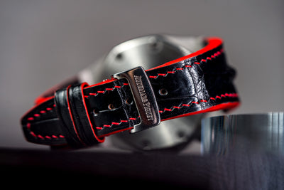 Bespoke Watch Strap in Black Crocodile