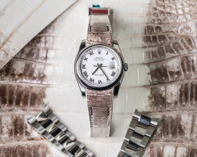 Bespoke Watch Strap in Natural Himalayan Crocodile