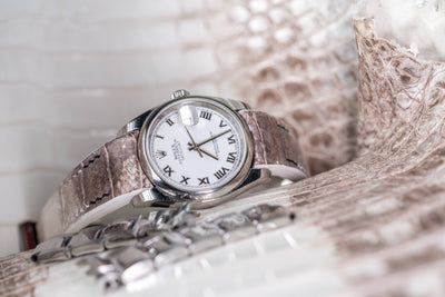 Bespoke Watch Strap in Natural Himalayan Crocodile