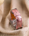 Bespoke Watch Strap in Baby Pink Crocodile