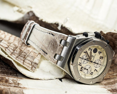 Bespoke Watch Strap in Natural Himalayan Crocodile