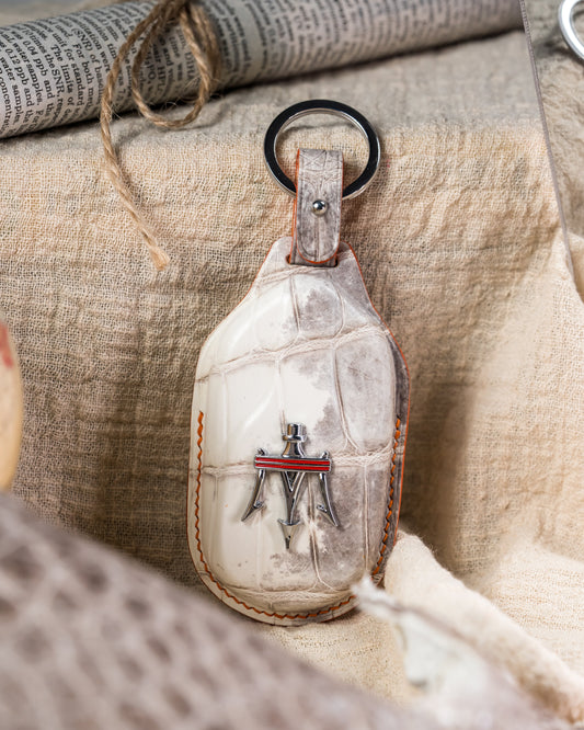 Bespoke Key Fob Cover in Natural Himalayan Crocodile