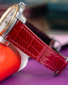 Bespoke Watch Strap in Blood Red Crocodile