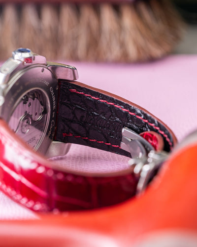 Bespoke Watch Strap in Blood Red Crocodile