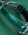 Bespoke Watch Strap in Emerald Green Crocodile