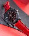 Bespoke Watch Strap in Ferrari Red Crocodile
