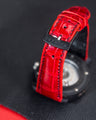 Bespoke Watch Strap in Ferrari Red Crocodile