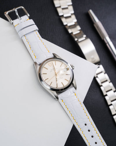 Bespoke Watch Strap in White Crocodile