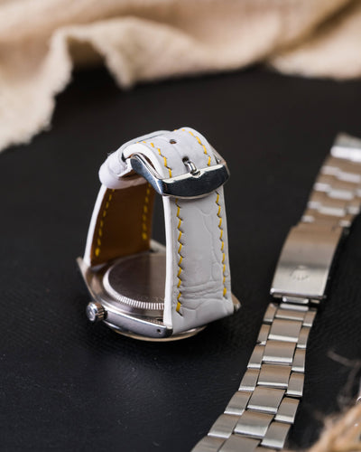Bespoke Watch Strap in White Crocodile