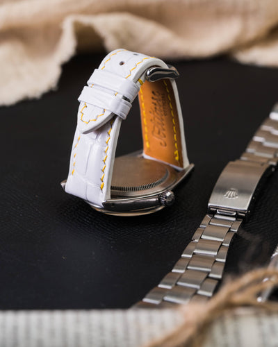 Bespoke Watch Strap in White Crocodile