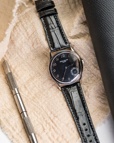 Bespoke Watch Strap in Black Crocodile