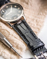 Bespoke Watch Strap in Black Crocodile