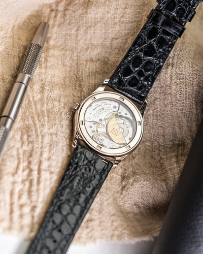 Bespoke Watch Strap in Black Crocodile