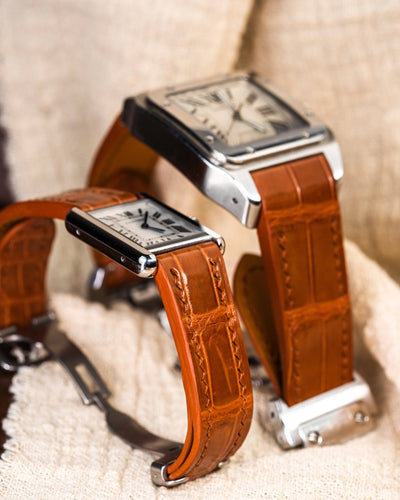 Bespoke Watch Straps in Chestnut Brown Alligator