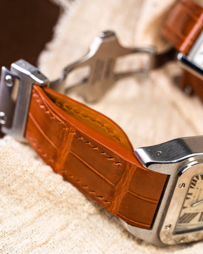 Bespoke Watch Straps in Chestnut Brown Alligator