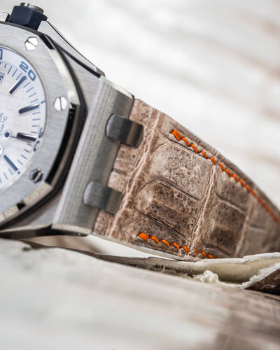 Bespoke Watch Strap in Natural Himalayan Crocodile
