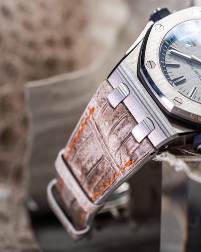 Bespoke Watch Strap in Natural Himalayan Crocodile